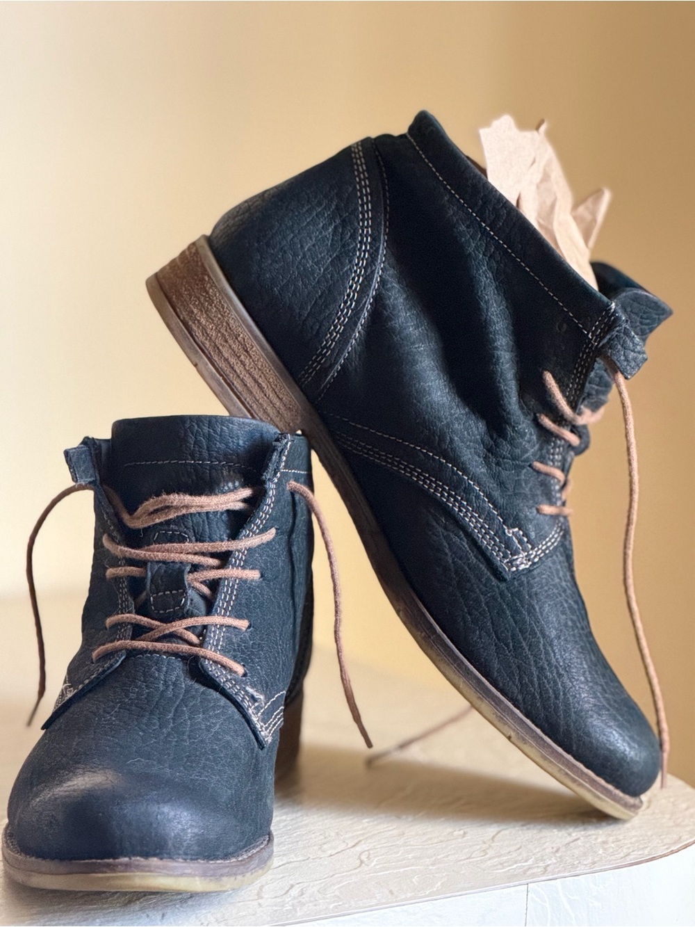 Josef Seibel Women’s size 38 dark grey lace up leather boots
